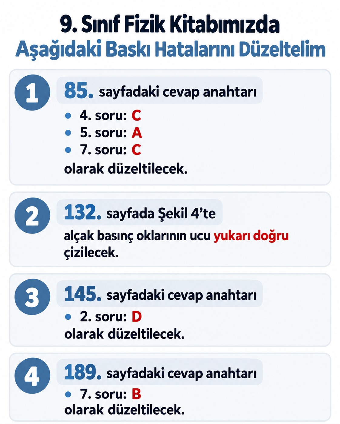 9. sınıf fizik kitabı baskı hataları